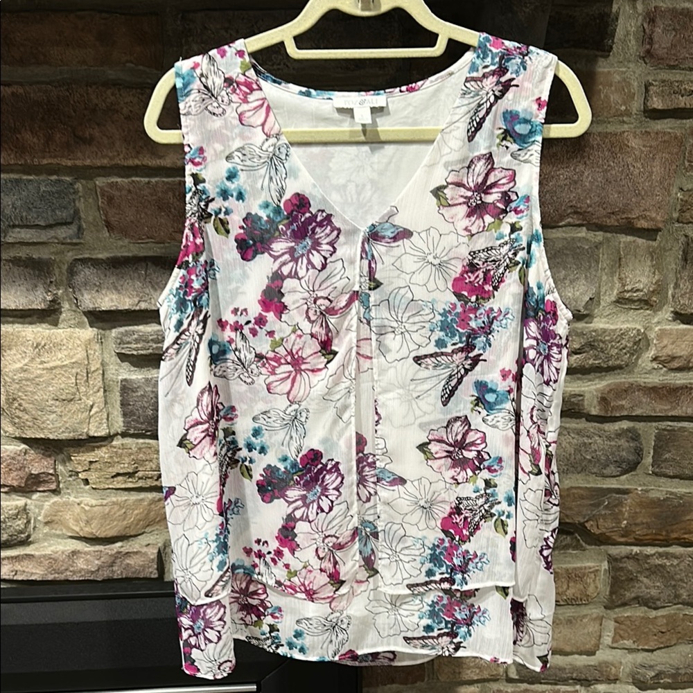 Floral Sleeveless Top - Multicolor